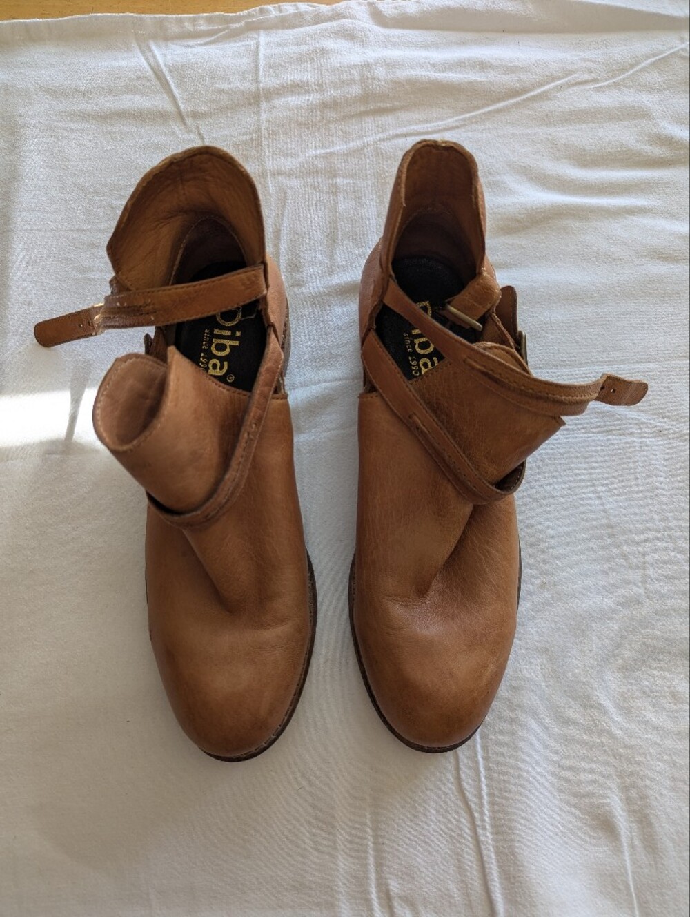 Diba Tan Leather Strap Ankle Boots, 8
